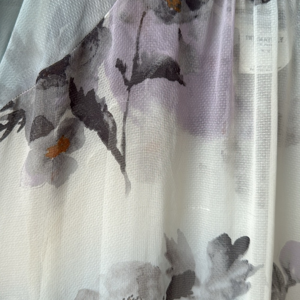 Free People Intimately Sheer Midi Waterfalls Slip Dress Ivory Gray Floral M - Picture 7 of 11
